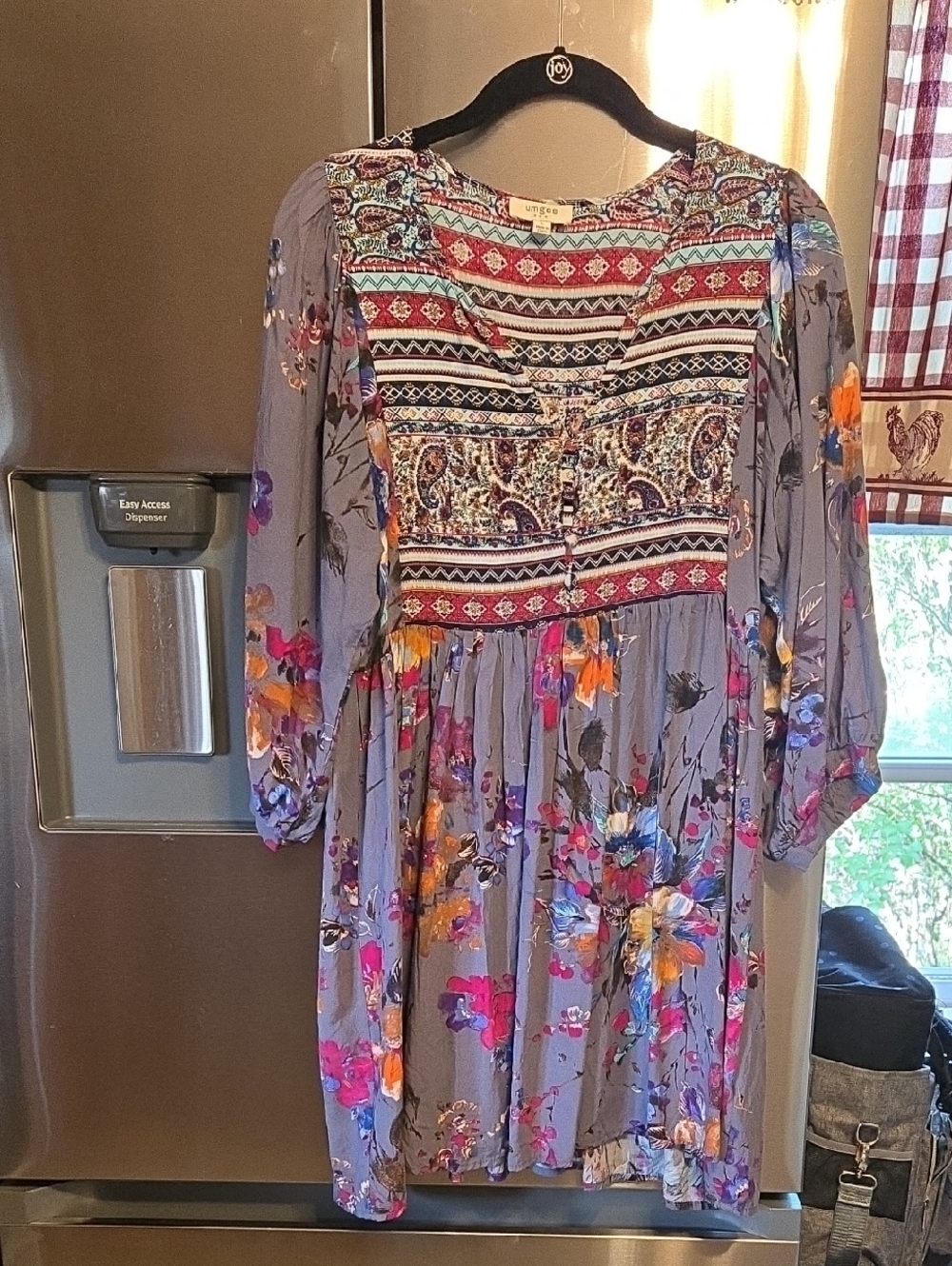 Umgee Lavender Floral Boho Mini Dress
